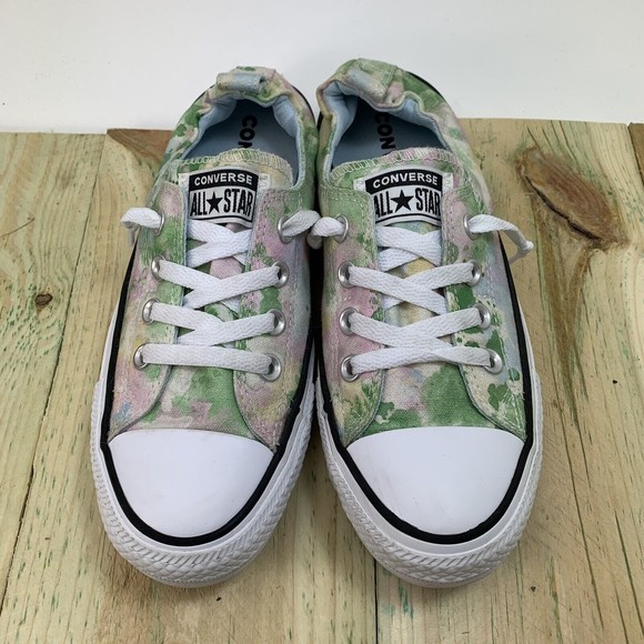 Converse Shoes Womens 8 Shoreline Egret Green Tie Dye Watercolor Slip On 570911F - Picture 3 of 13